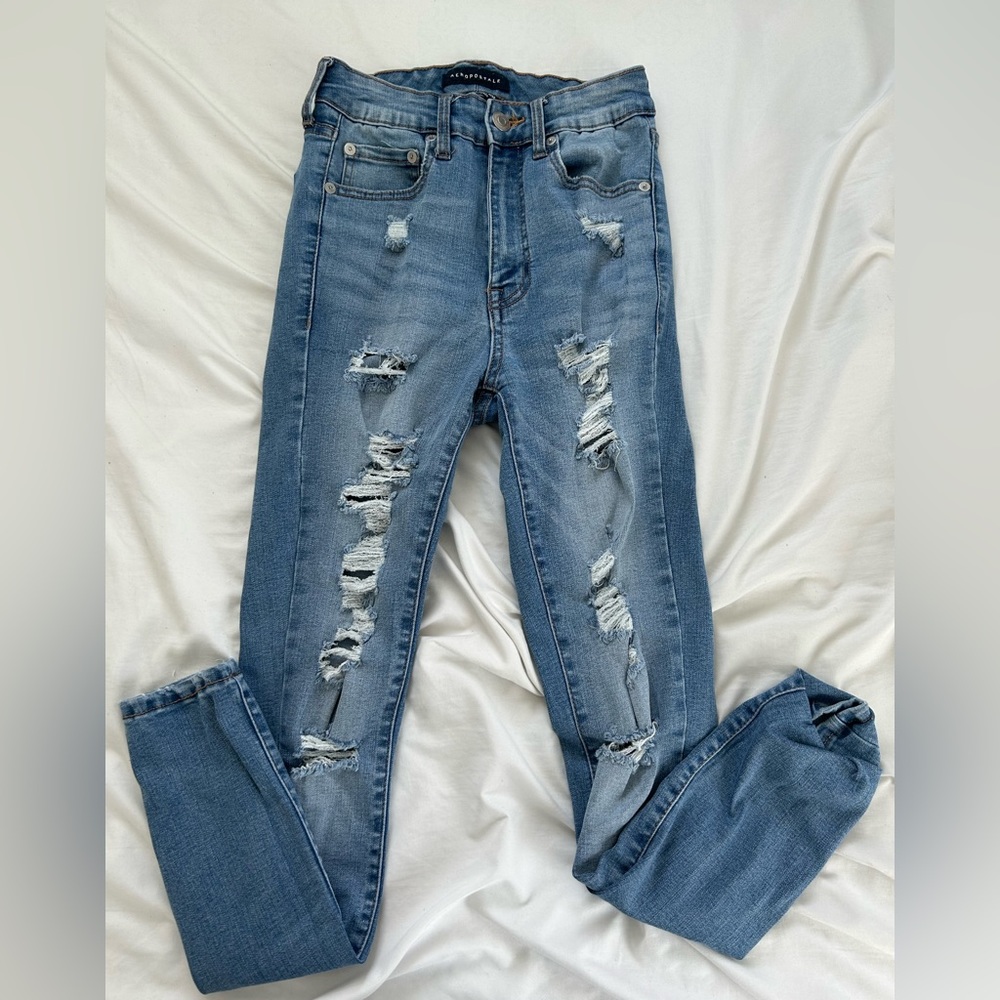 Blue jeans- Aeropostale- super high rise- size 4